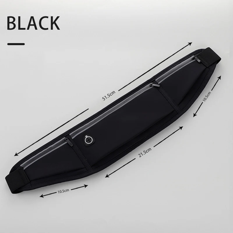 Waterproof Black Sports Waist Bag with Phone Holder