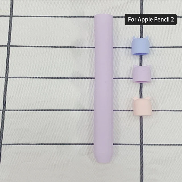 For Apple IPad Pencil 1 2 Pencil2 Tablet Touch Pen TPU Soft Silicone Protective Tip Cover Screen Stylus Anti-scratch Nib Case Pencil 2 Purple