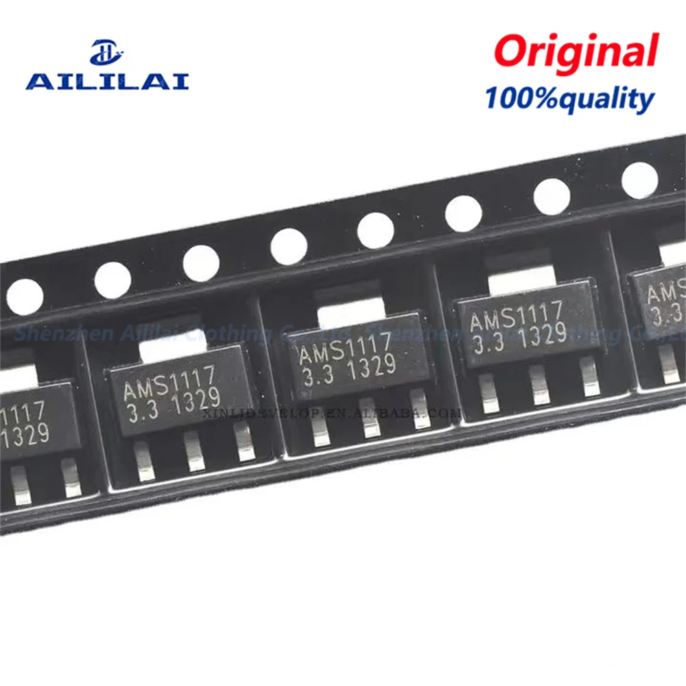 20PCS New AMS1117-3.3 V to 1.2 V / 1.8 / 2.5 3.3 5 V/ADJ step-down IC linear regulator SOT-223
