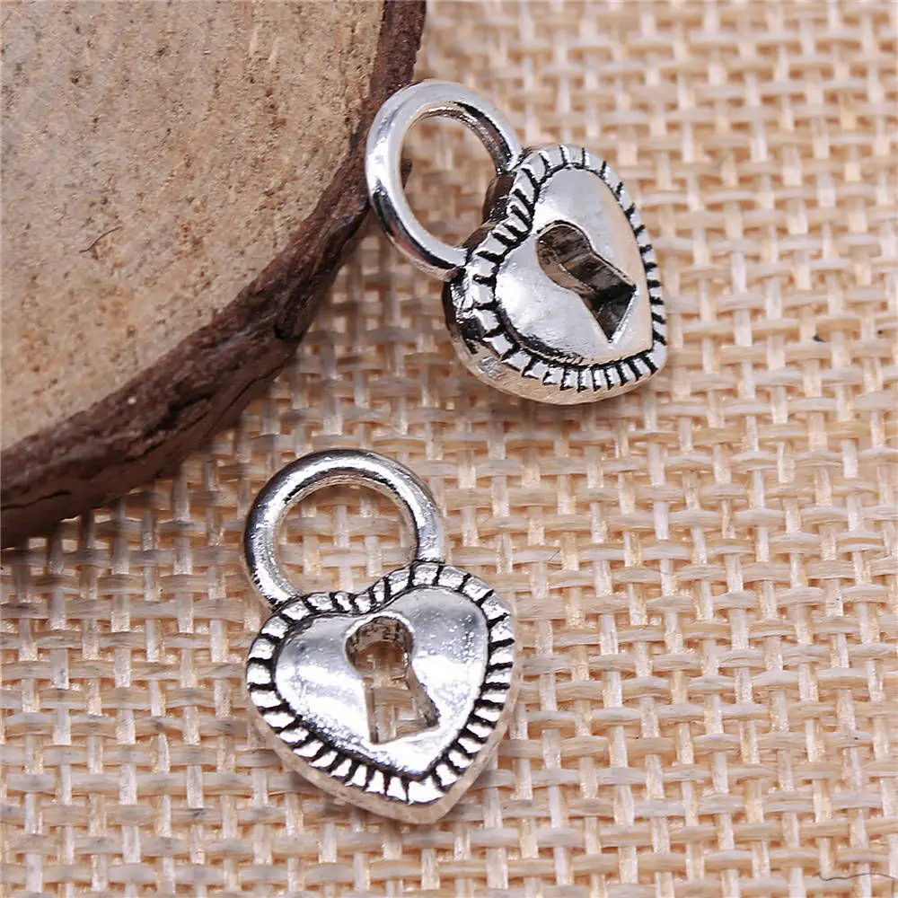 

Accessories For Women Heart Lock Charms Jewelry Pendants 17x11mm 5pcs