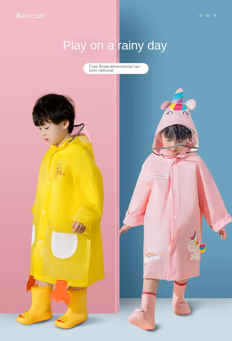 Millikin baby deer cartoon unicorn children's raincoat girls rabbit kindergarten cute poncho rain gear wholesale