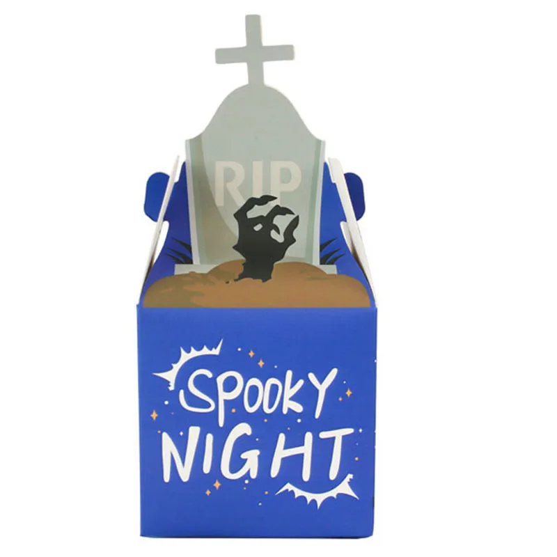 12/24/36PCS Halloween Candy Box Horror Geist Katze Kürbis Kreuz Papier Geschenk Cookie Box Trick Behandeln für DIY Halloween-Party Versorgung – Detail 9