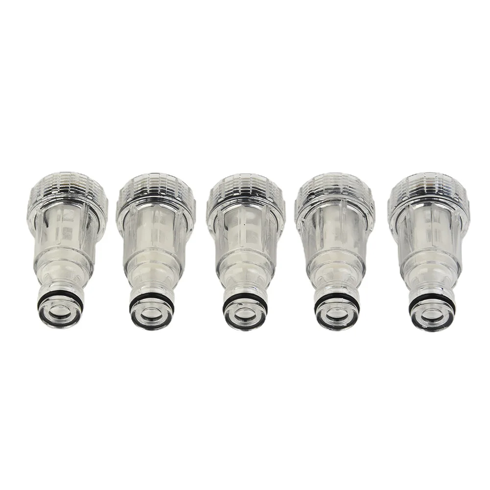 

5pcs Car Washer Universal Plastic Machine Water Filter Transparent High-pressure Connection Fitting For Karcher K2-K7 Garden Par