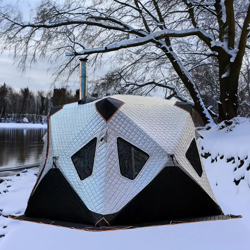 Tenda Da Sauna Isolata Da Campeggio All'Aperto Invernale Tende Da Pesca Sul Ghiaccio Pop-Up Portatili