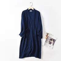 New spring and autumn Japanese kimono robe couple cotton crepe bathrobe men and women kimono robe robes for women sleepwear - Image 3