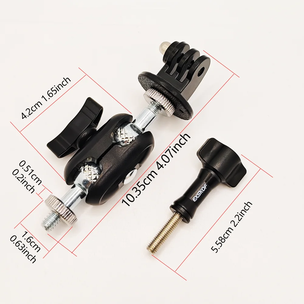 Universal Magic Arm Mount with Dual Ball Heads 1/4" Screws for GoPro insta360 OSMO Camera Monitor LED Light Microphone Tripod