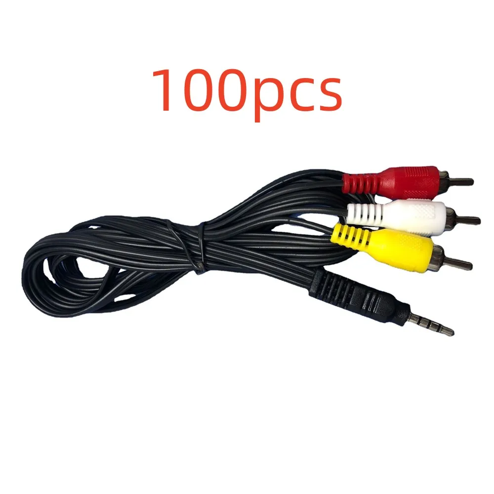 

100 шт. 1,8 м 6 футов Аудио Видео AV кабель 3RCA штекер композитный Соединительный шнур 3,5 мм