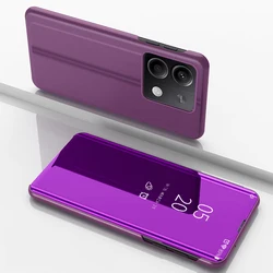 Smart View Mirror Flip Case with Stand & Shockproof Protection for Xiaomi Poco X7 (PURPLE)