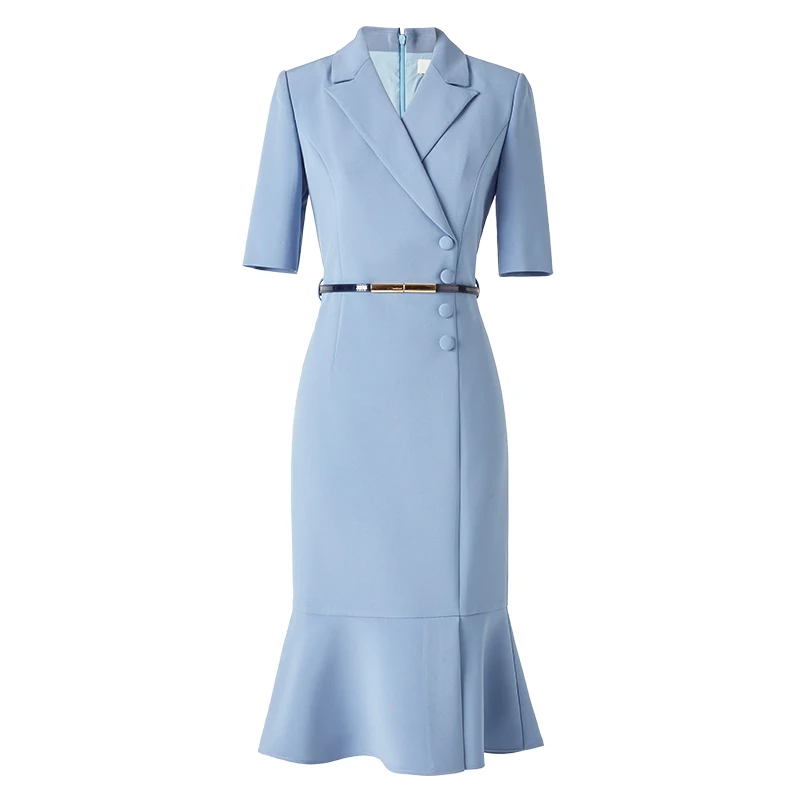

Blazer dress Women's spring and summer fashion short sleeved fishtail dress