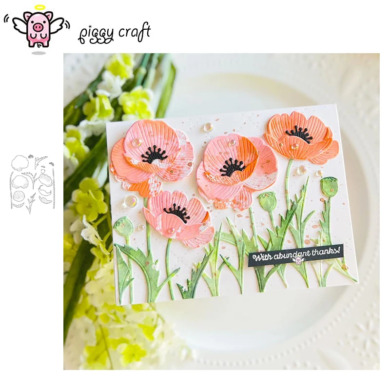 돼지 공예 금속 절단 다이 컷 다이, 몰드 꽃 잎 장식, 스크랩북 종이 공예 나이..