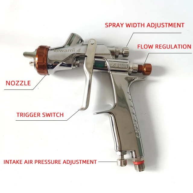 Brand: R500 Type: LVLP Spray Gun Specs: 1.3/1.5/1.7/2.0mm Nozzle, Gravity  Feed Keywords: Air Paint Tools, Home Spray Gun For Cars Key Points:  Efficient, Easy To Use, High Quality Finish Main Features: Adjustable