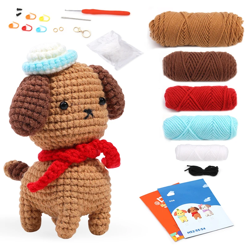 

LMDZ Knitting Kit for Adults Crochet Animal Kit for Beginners with Step-by-Step Instructions Crochet Yarn Crochet Accessories