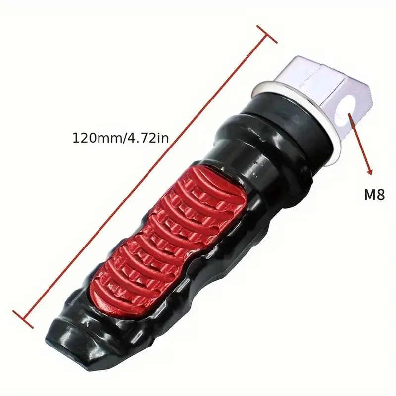 8MM Hole Aluminum Motorcycle Rear Passenger Foot Pegs Pedals Footrest Scooter Foot-Peg Motorbike Pedal Modification 2pcs /set