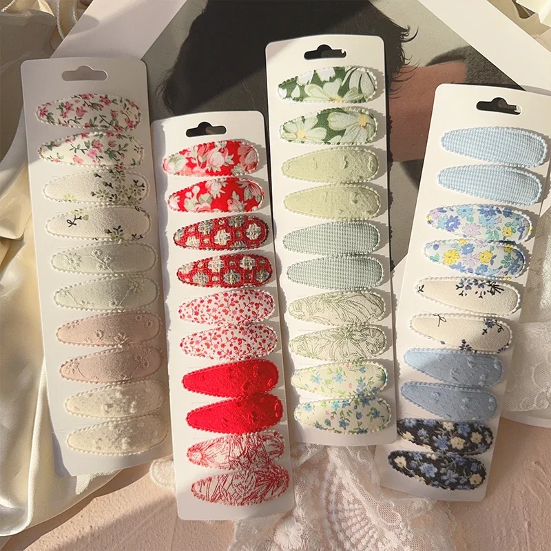 10 قطعة/الوحدة النسيج منقوشة الطازجة طباعة سبائك القطن مقاطع الشعر الاطفال BB دبابيس الشعر فتاة Hairgrip أغطية الرأس الأطفال إكسسوارات الشعر