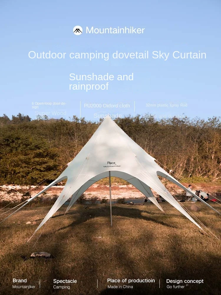 New 2023 8-12 People Outdoor Dovetail Canopy Ultra-light Portable Detachable Camping Self-driving Tour Tent Tarp