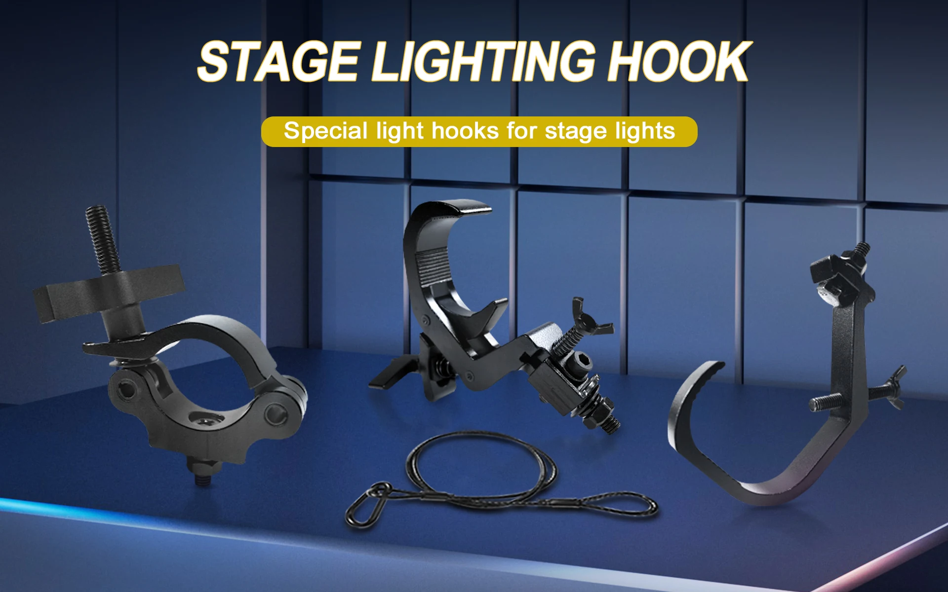 SHEHDS Aluminiumlegierung Hochwertiger Spezial-Bühnenlichthaken & Sicherheitsseil für Alle LED-Bühnenlichter – Detail 1