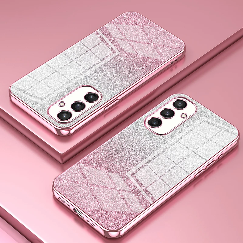 FLYKYLIN Luxury Gradient Glitter Bling Plating Soft Silicone Back Cover