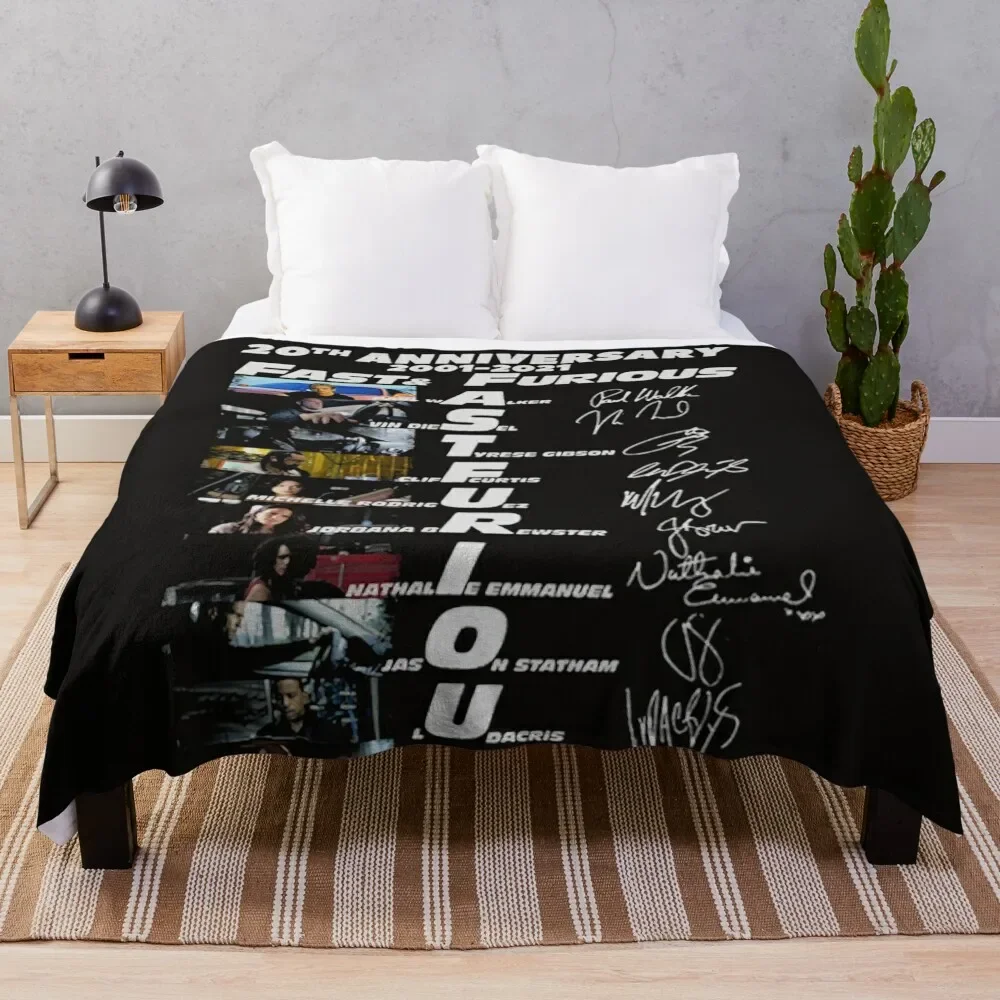20Th Anniversary 2001 2021 Fast Furious Signs Classic Throw Coperta Bed Plaid Soft Big Coperte