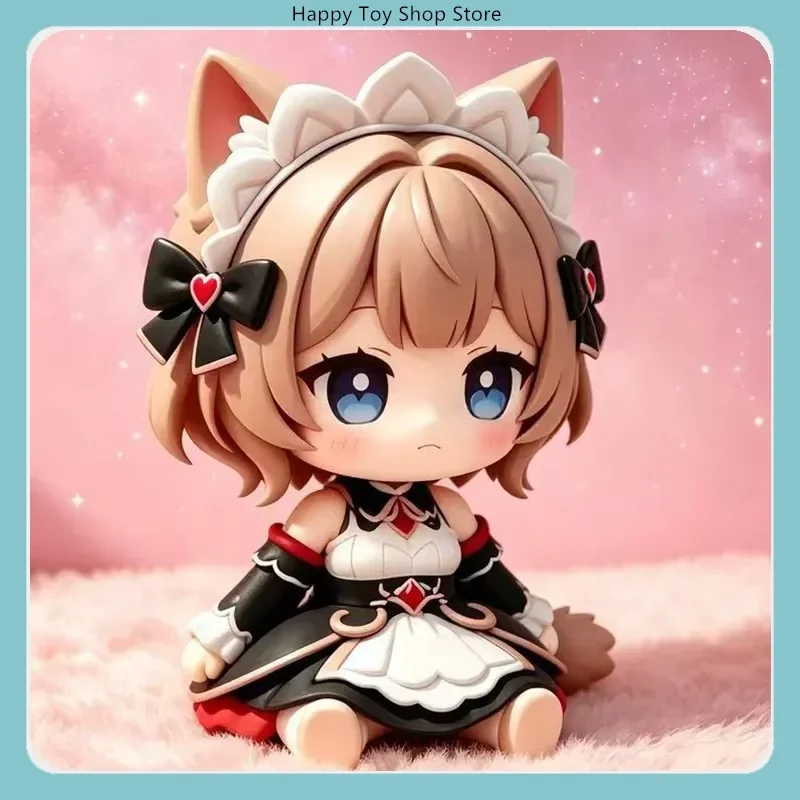 Sitting Pose Cat Sandrone 8cm Cute Anime Figure Statue - Desktop Decoration Ornament Toy Gift