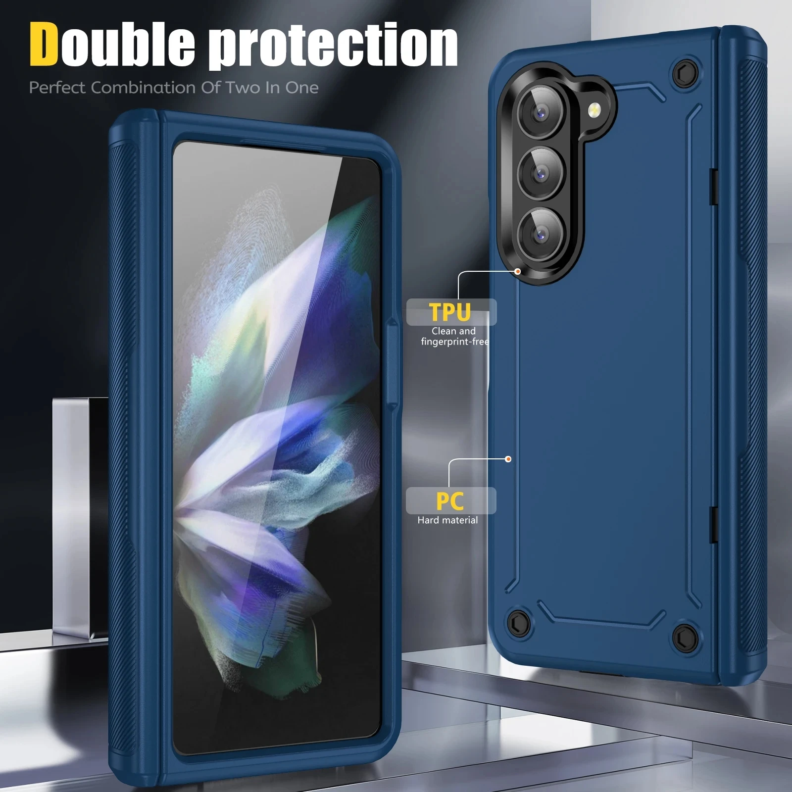 Durable Anti-Fall Phone Armor Case with Hinge Protection