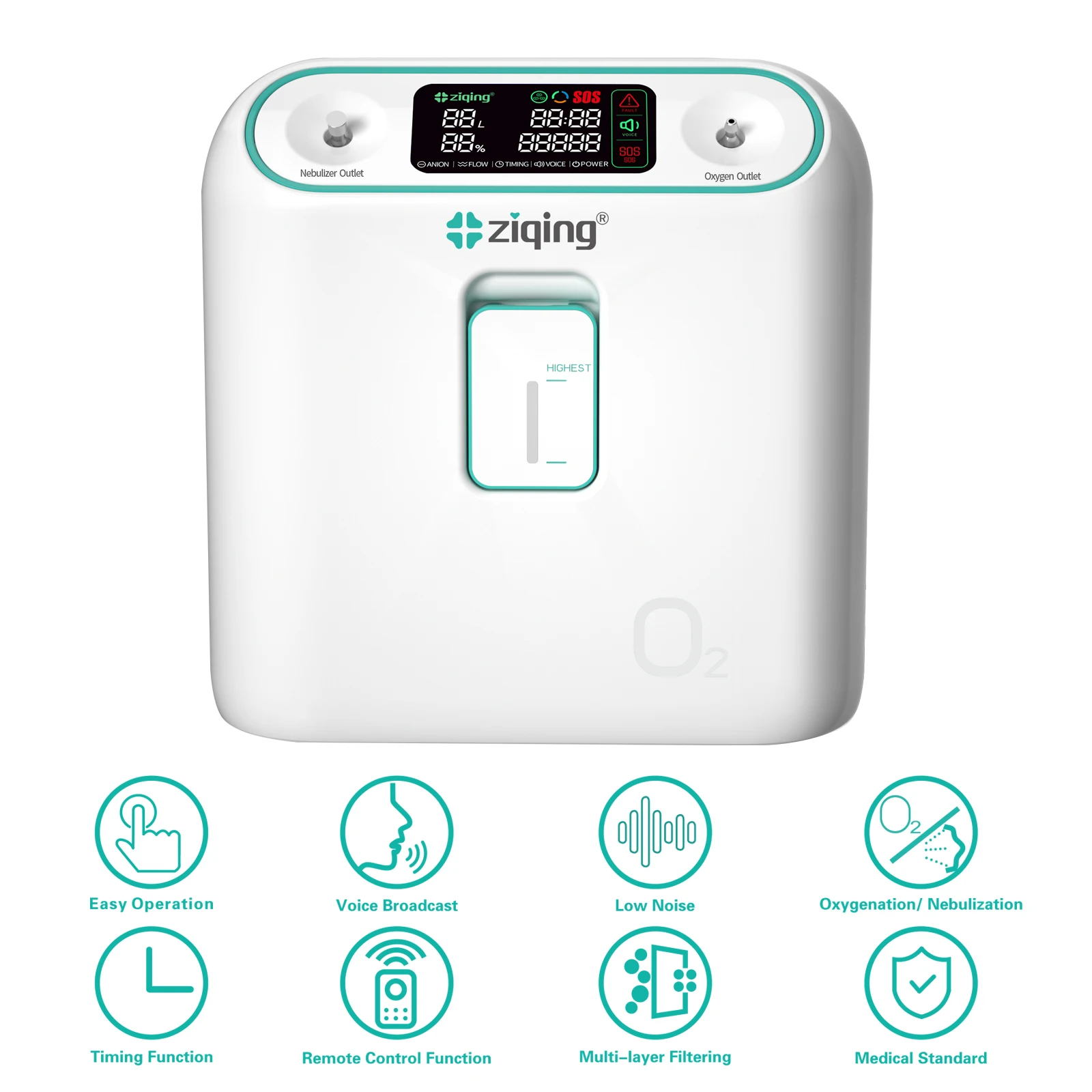 1L-8L Portable Oxygene Concentrator Machine Manual Adjustable 96% High Concentration Home Care Oxygen Generator Atomizer