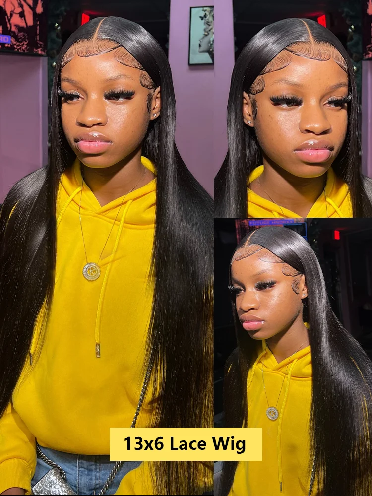 30 32 40 Inch 200 Density 13x4 HD Lace Front Human Hair Wigs Brazilian Straight HD Lace Frontal Wig 13x6 Raw Hair Wig For Women