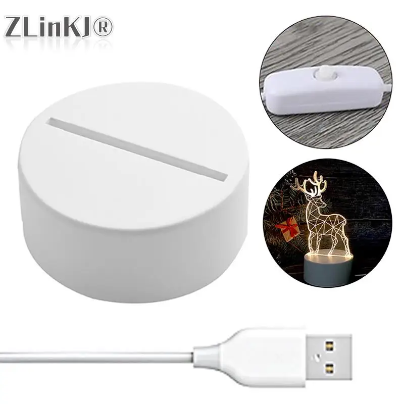 Фото Подставка для лампы акриловая, 3 Вт, 1/3 цвета, USB №2