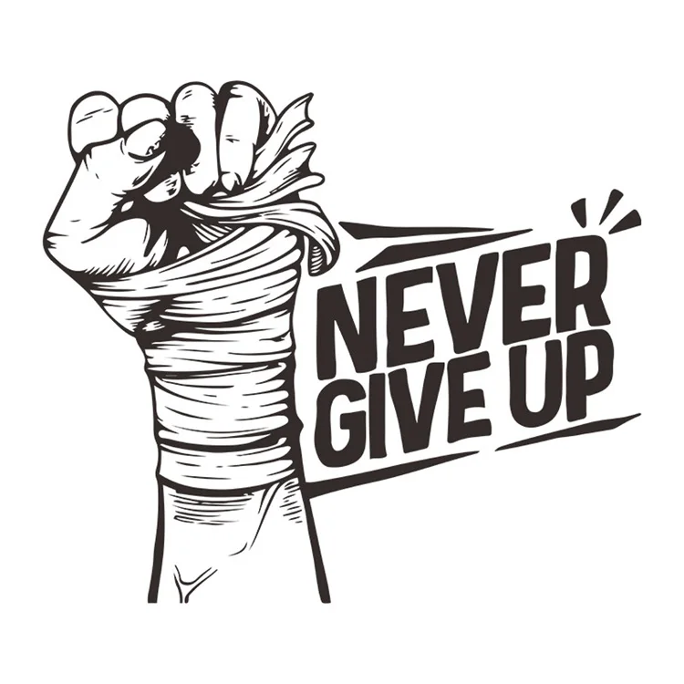NEVER GIVE UP Inspirierender Wandaufkleber, Schlafzimmer-Hintergrund für Heimdekoration, Kinderzimmer-Dekoration, Tapete, kreatives Muster, Mual – Detail 6