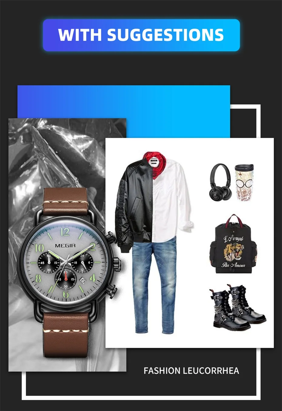 Herrenuhr, Luxus-Sport-Quarz-Armband, Stahlgeflecht, Business-Casual-Uhr mit Kalender, Lederband, Mann_voghion.com