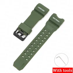 Enhanced Military - Style Waterproof TPU Resin Watch Strap Replacement (Army green02)