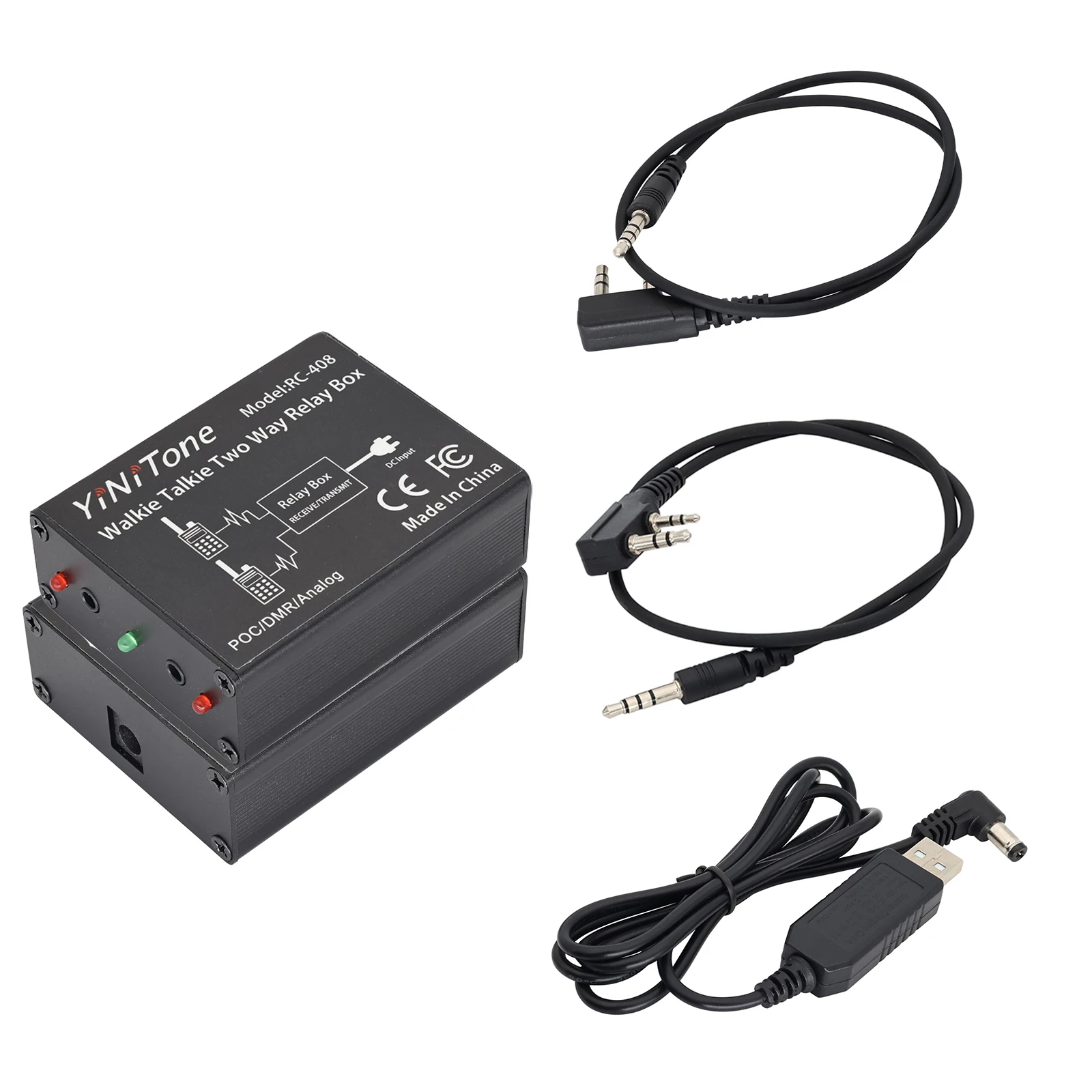 Yinitone RC-408 Baofeng UV-5R, BF-888S, Kenwood, TYT-Easy 플러그 앤 플레이 설치용 K-포트가 있는 양방향 라디오 릴레이 박스