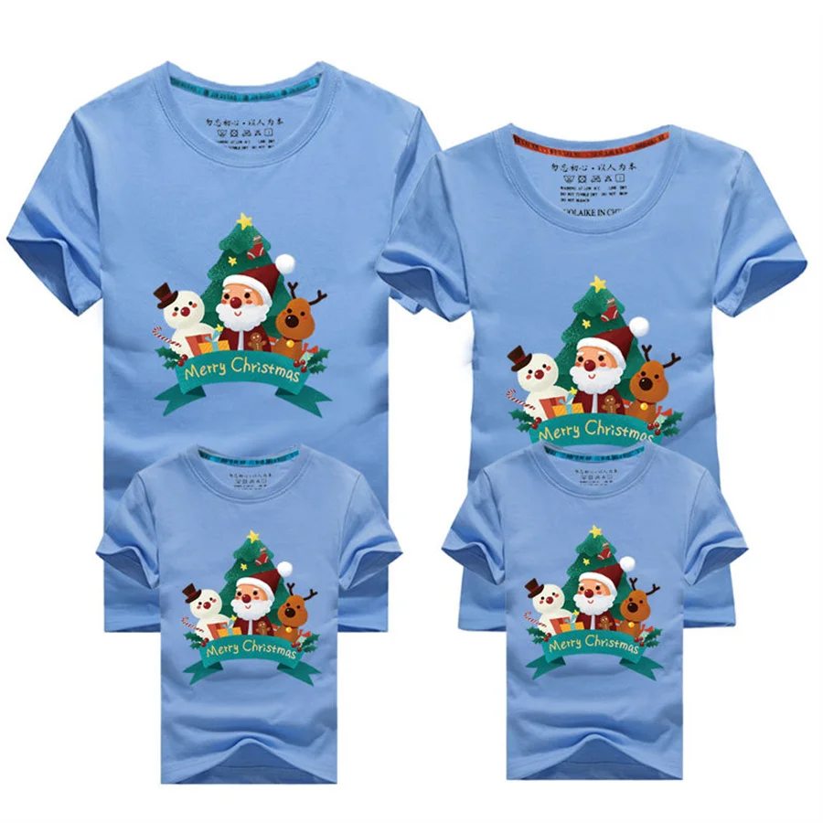 thumbnail image 1 of Nuevas camisetas navideñas familiares 2024, divertidos conjuntos navideños familiares de algodón a juego, camisetas para papá, mamá, niños, mamelucos para bebés, ropa navideña, 1 of 5