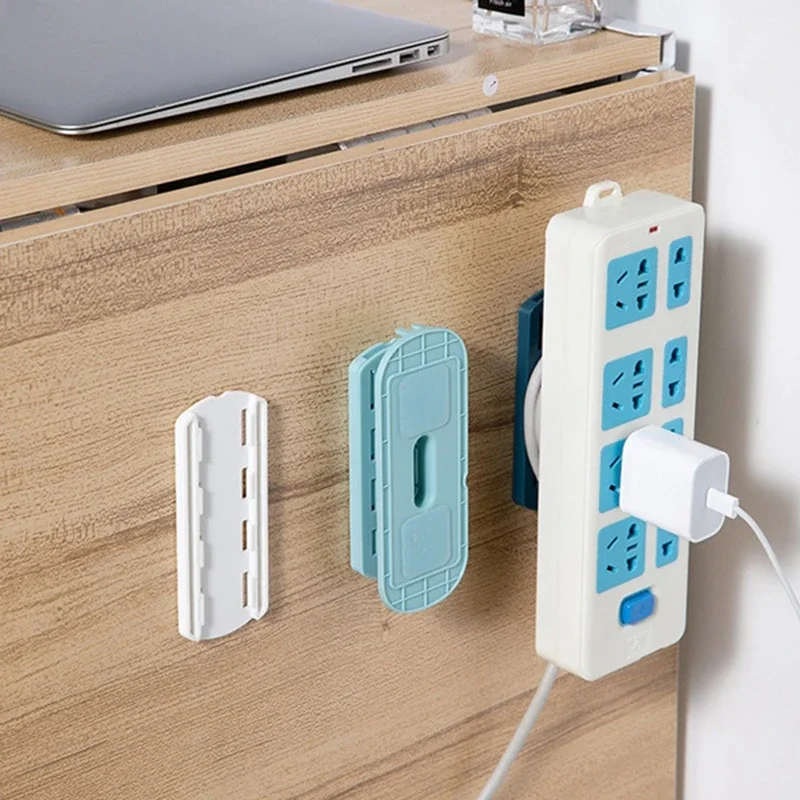 

1 Socket Holder Wall-Mounted Sticker Punch-Free Plug Organizer Self-Adhesive Organizer Cable Wire Retainer Seamless Power Strip
