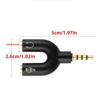 3.5mm Headphone Mic Splitter Adapter U-shaped Stereo 3.5mm 1 To 2 Audio Splitter Adapter for PS4 PC Laptop Ear Headset Cables 6