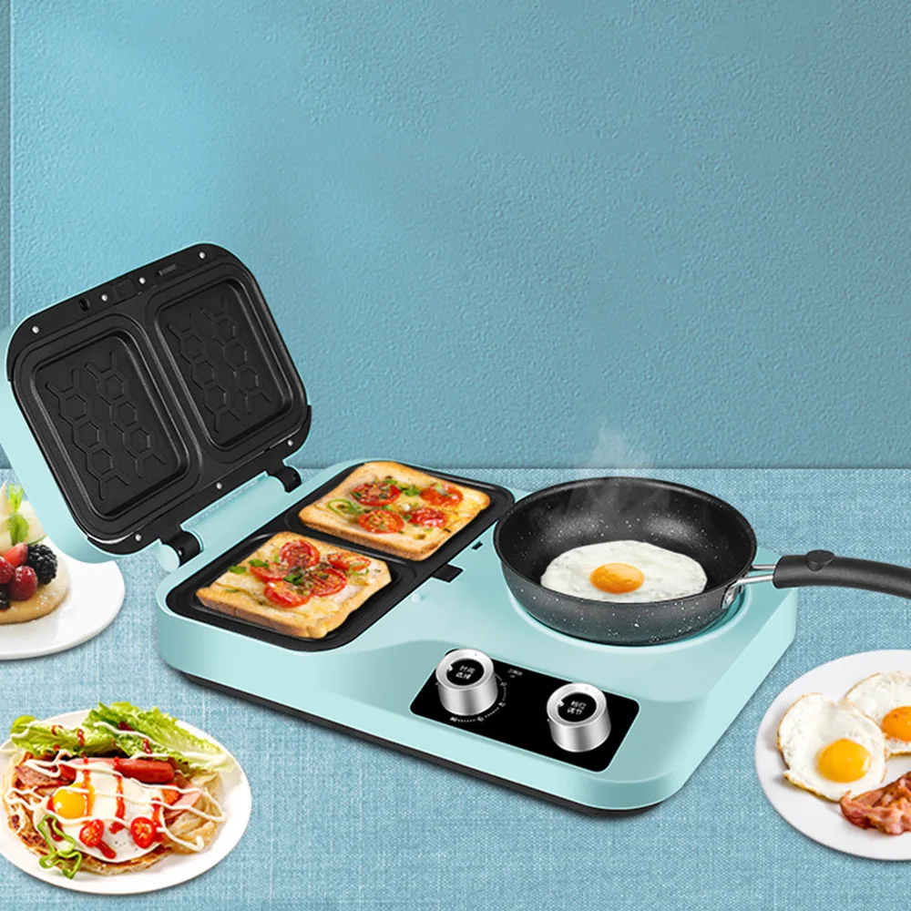 New Multifunctional Waffle Maker Breakfast Machine Sandwich Maker Small Household Waffle Toast Bread Making Machine
