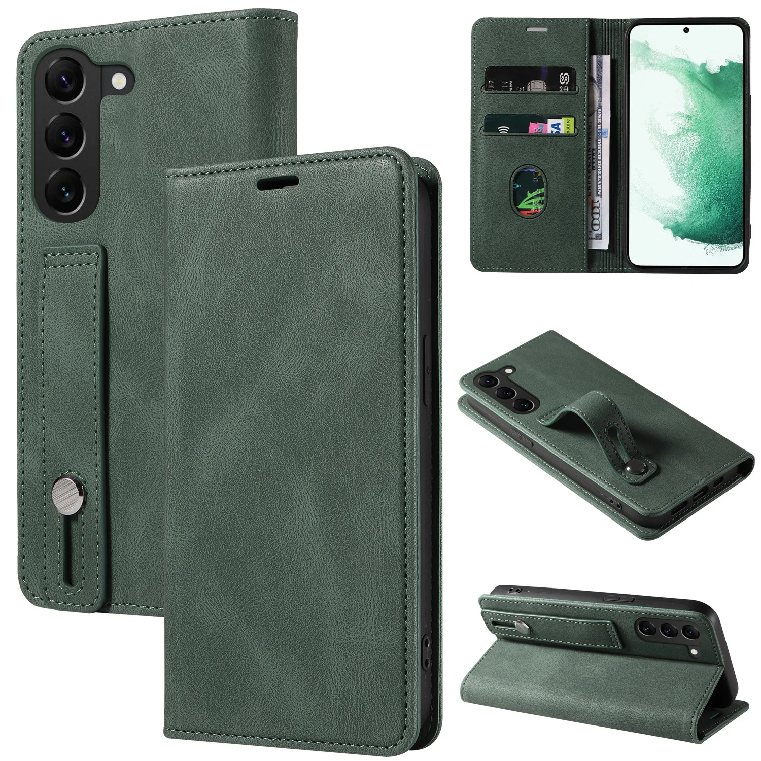 

Phonecase for Samsung Galaxy S23Ultra case,PU Material Mangentic flip cover built-in Phone Holder Galaxy S23 Case business style