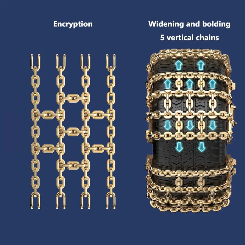 2Pcs Non-slip Car Tire Snow Chains Winter Tyre Driving Safety Anti-skid Chains Thickened Snow Mud Sand Car Tires Accessory