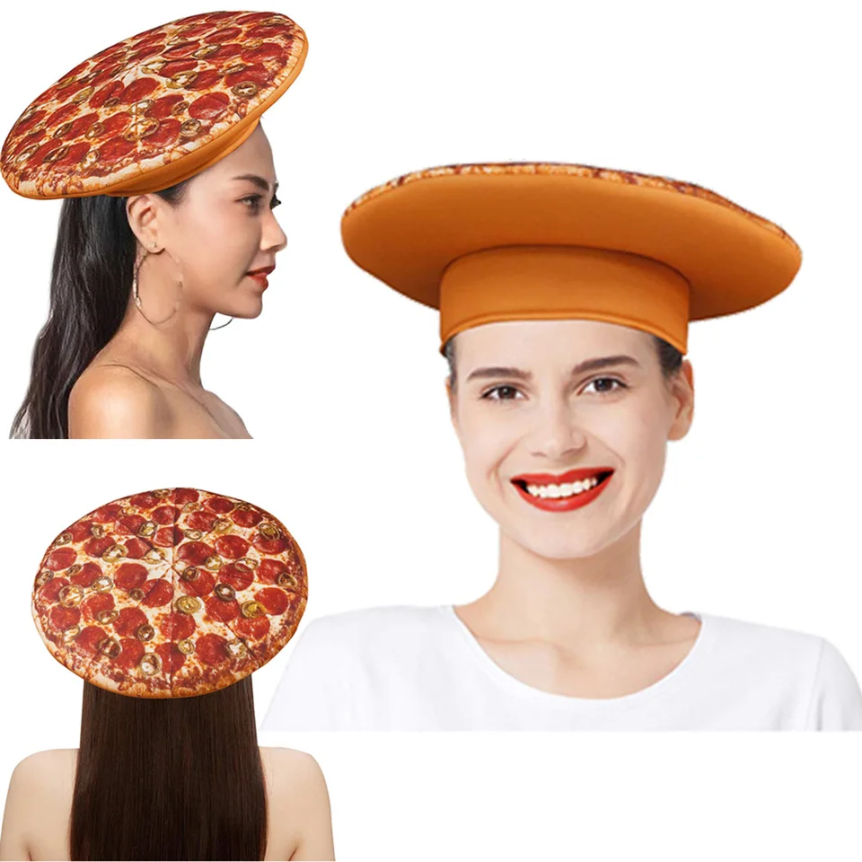 Italienischer Pizza-Hut – Lustige Cosplay-Kappe, Partyzubehör, Kostüm, 36x36 Cm