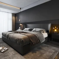 Cadres de lit King Size de luxe, tables de chevet, lit moderne de luxe, esthétique, têtes de lit doubles, meubles pour chambre à coucher, meubles de chambre à coucher 2