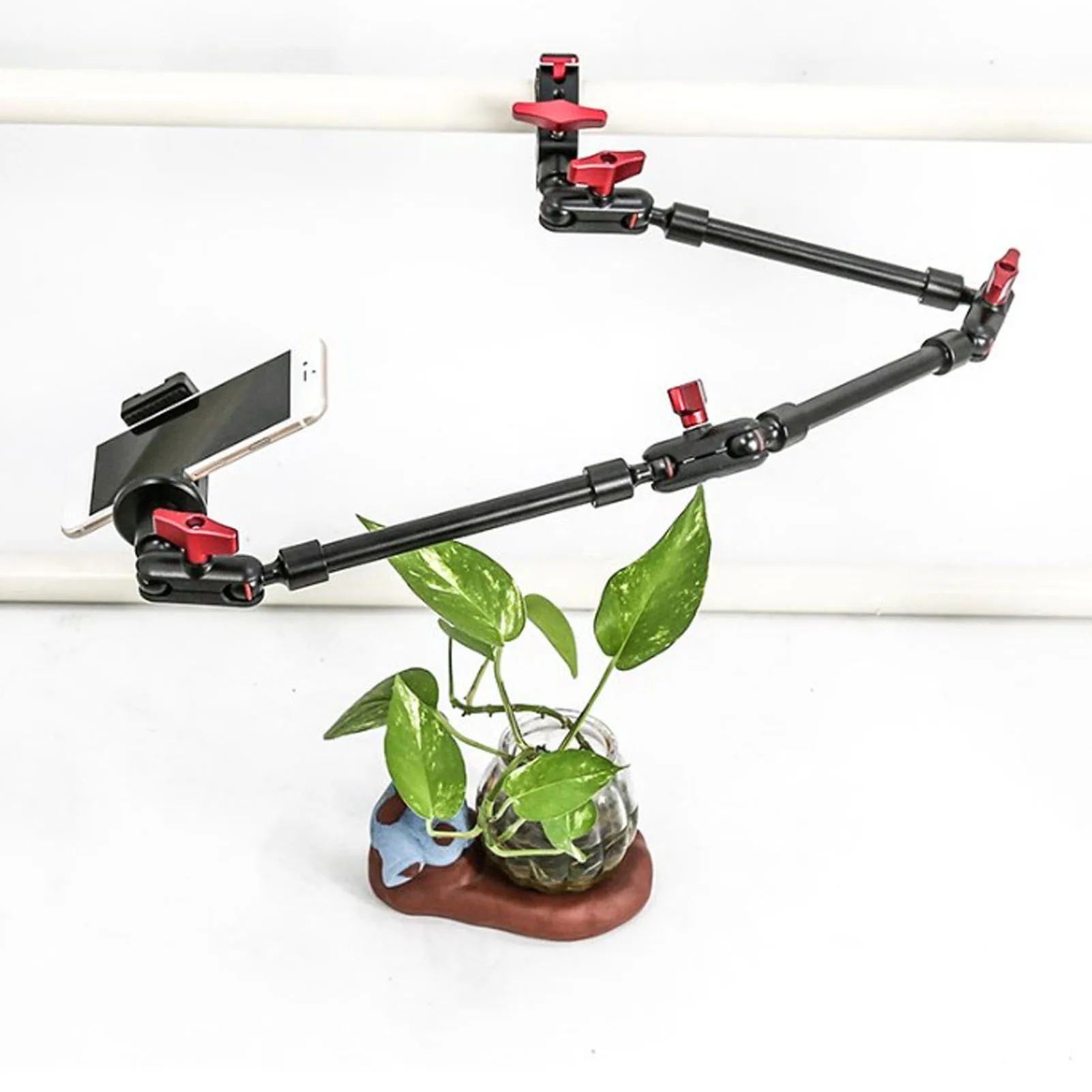 31in Adjustable Articulating Arm with 1/4in 3/8in Thread Articulating Arm Camera Mount 360 Degree Rotation for Camera Phone Articulating Camera Mount