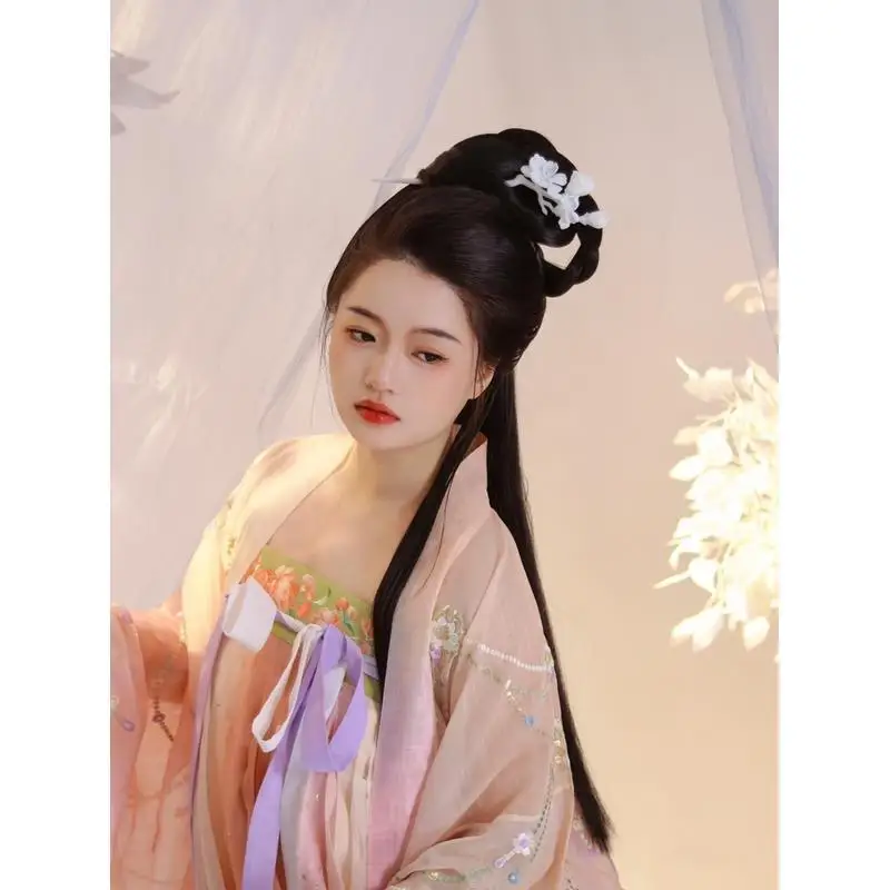 옥난초 투명한 차가운 바람 머리핀 한복 고대 스타일 머리 장식 투명한 헤어 액세서리