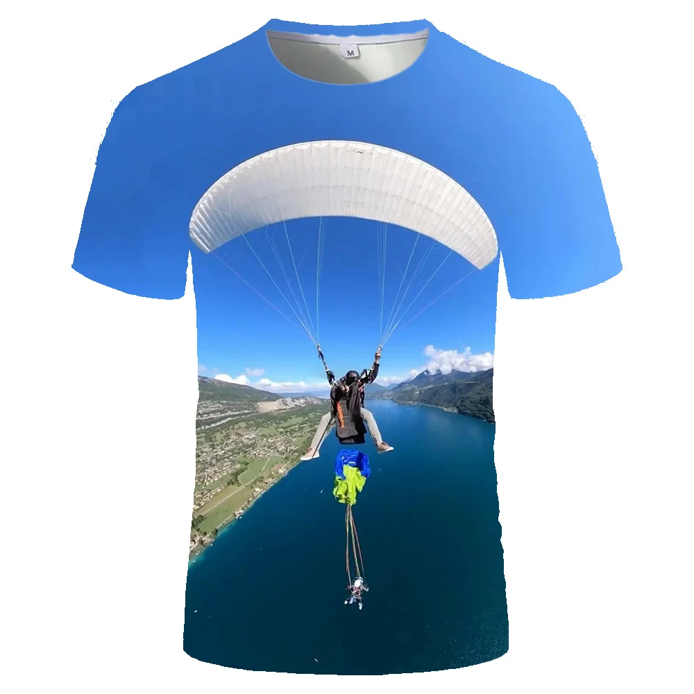 

Nieuwe Zomer Korte Mouwen Mannen En Vrouwen Casual T-shirt Straat Fun Skydiving Fitness Atleet Kleding Licht En Ademend