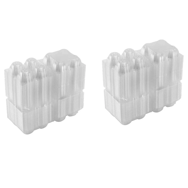 

100Pcs Plastic Egg Cartons Bulk Clear Chicken Egg Tray Holder For Family Pasture Chicken Farm Business Market- 4 Grids