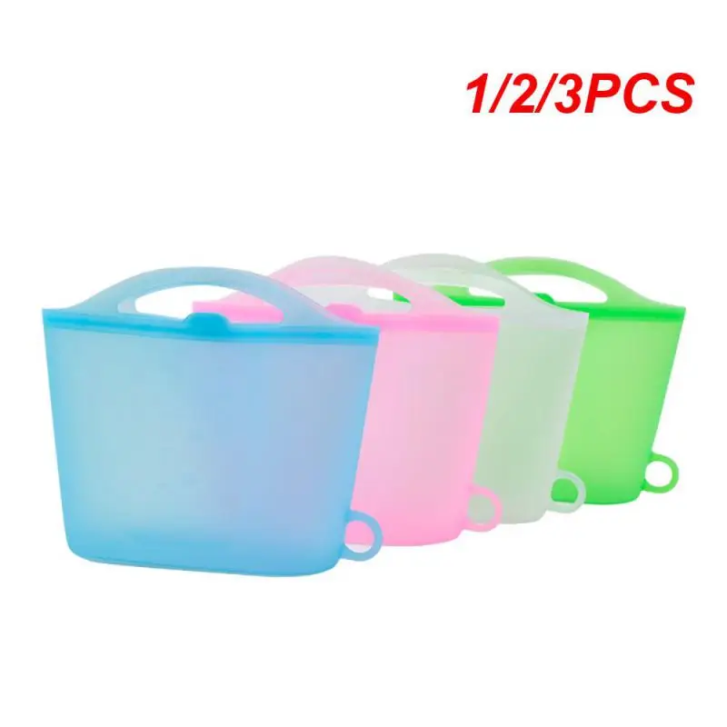 

1/2/3PCS Silicone Food Bag Frosted PEVA Silicone Food Fresh-keeping Bag Reusable Freezer Bag Zipper Leakproof Top Fruits Bag