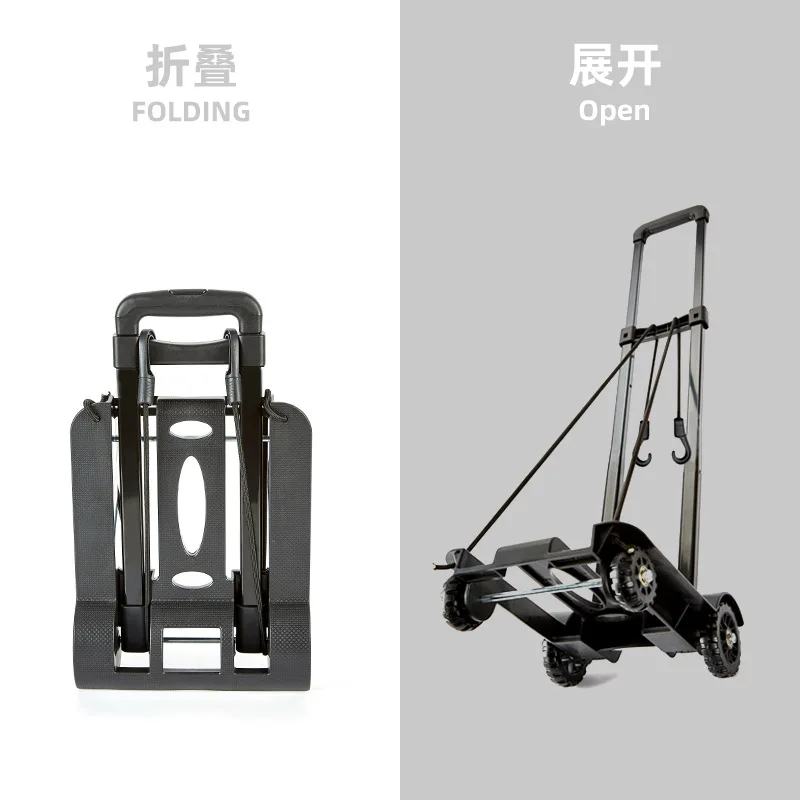 

Portable Outdoor Camping Folding Cart Heavy Duty Hand Truck Foldable Trolley Pushing Trolley Trailer Pull Rod Wagon Cart
