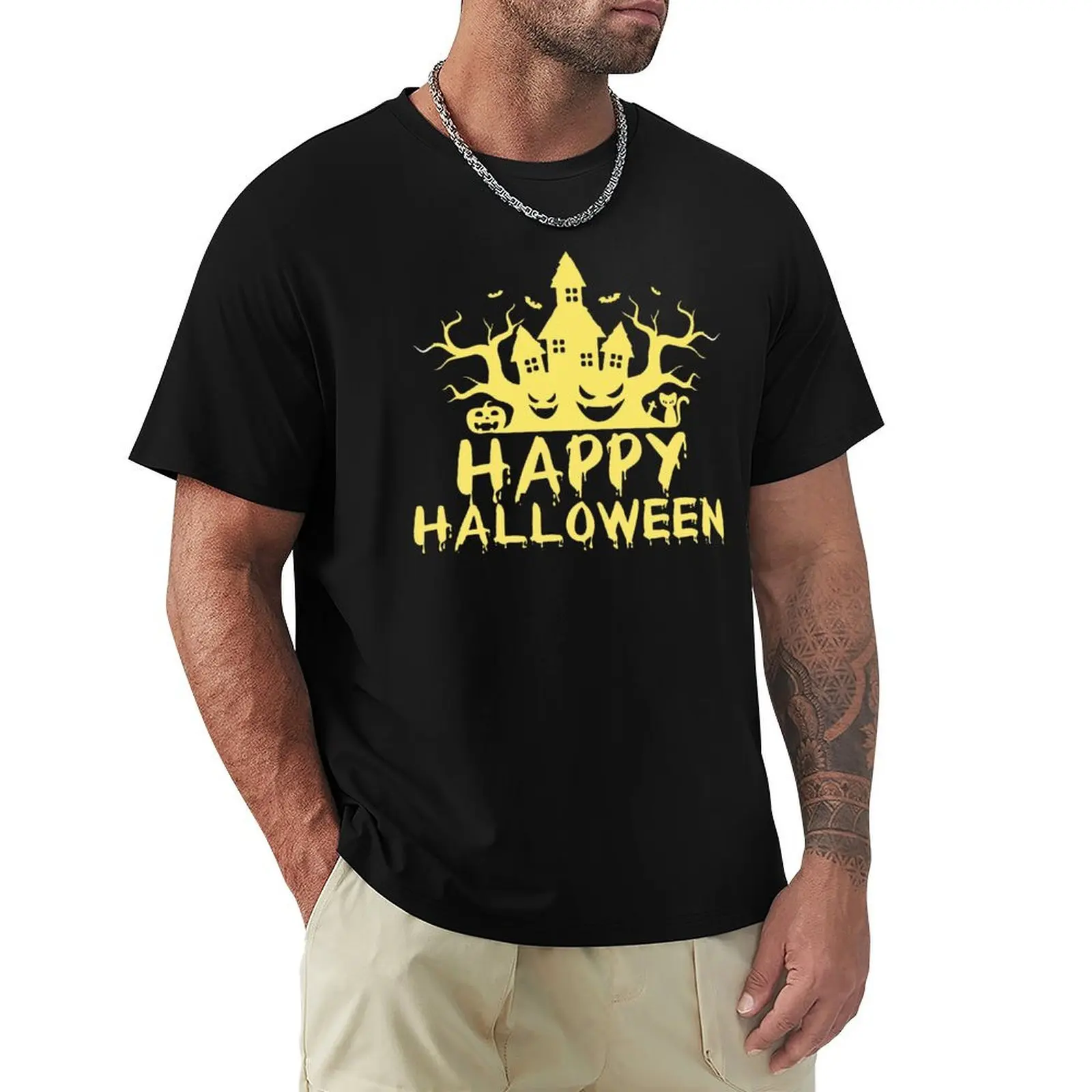 

Happy Halloween T-shirt for a boy funnys blacks boys whites mens vintage t shirts