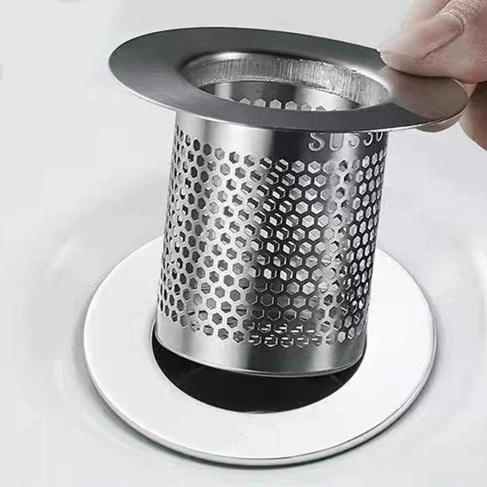 Stainless Steel Drain Strainer Sink Strainer Shower Floor Drain Filter Mesh Kitchen Sink Strainer Hair Catcher 5/5.5/6.5cm stainless steel bathtub hair catcher stopper shower drain hole filter trap kitchen metal sink strainer floor drain