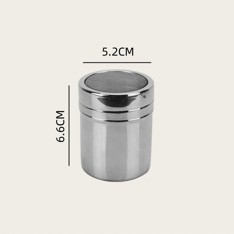 Silver stainless steel mesh tube type dusters dusting salt shaker spice jar Salt Sugar Pepper Shaker Box Cocoa Icing Powder 1pc