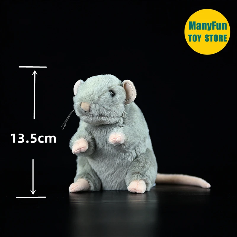 Grey Mouse Plush Toy High Fidelity Rats Plushie Hamster Peluche Lifelike Stuffed Animals Simulation Doll Kawai Toy Gifts 2