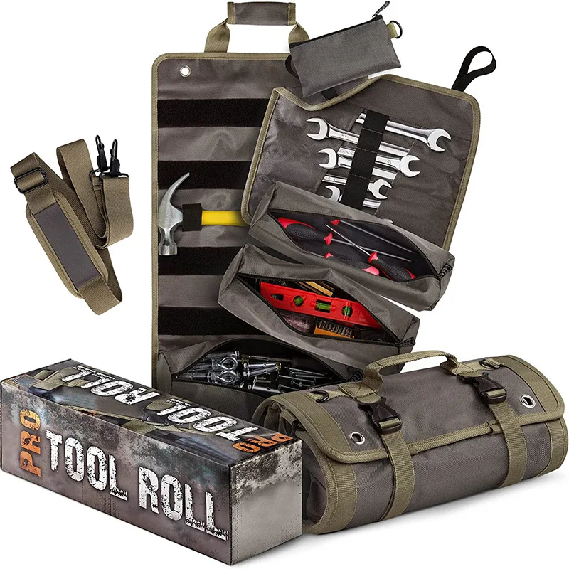 Multi-Purpose Tool Bag High Quality Professional Multi Pocket Hardware Tools Pouch Roll UP Portable Small Tools Organizer Bag